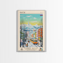 Bratsk Russia Travel Poster Framed Canvas Print, Midcentury Modern Art, Pop Art Wall Decor, Home Decor, Vacation Gift, Living Room Art