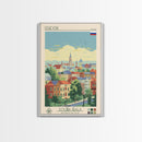 Izhevsk Russia Travel Poster Framed Canvas Print, Midcentury Modern Art, Pop Art Wall Decor, Scenic Living Room Art, Bedroom Gift