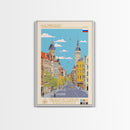 Kaliningrad Russia Travel Poster Framed Canvas Print, Midcentury Modern Art, Pop Art Wall Decor, Home Decor, Vacation Gift, Bedroom Art