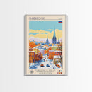 Khabarovsk Russia Travel Poster Framed Canvas Print, Midcentury Modern Art, Pop Art Wall Decor, Home Decor, Vacation Gift, Office Art