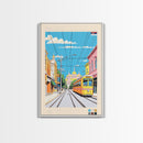 Kraljevo Serbia Travel Poster Framed Canvas Print, Midcentury Modern Art, Pop Art Wall Decor, Scenic Wall Art, Living Room Decoration, Office Gift