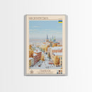 Kropyvnytskyi Ukraine Travel Poster Framed Canvas Print, Midcentury Modern Art, Pop Art Wall Decor, Home Decor, Vacation Gift, Office Art