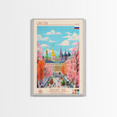 Lipetsk Russia Travel Poster Framed Canvas Print, Midcentury Modern Art, Pop Art Wall Decor, Scenic Art, Home and Office Decoration