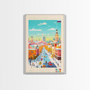 Nizhnevartovsk Russia Travel Poster Framed Canvas Print, Midcentury Modern Art, Pop Art Wall Decor, Scenic Wall Art, Living Room Decoration, Office Art