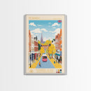 Norwich United Kingdom Travel Poster Framed Canvas Print, Midcentury Modern Art, Pop Art Wall Decor, Scenic Wall Art, Living Room Decoration, Office Art