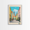 Radom Poland Travel Poster Framed Canvas Print, Midcentury Modern Art, Pop Art Wall Decor, Scenic Living Room Art, Bedroom Decor