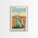 Ravenna Italy Travel Poster Framed Canvas Print, Midcentury Modern Art, Pop Art Wall Decor, Home Decor, Vacation Gift, Office Art