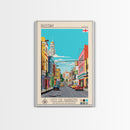 Rustavi Georgia Travel Poster Framed Canvas Print, Midcentury Modern Art, Pop Art Wall Decor, Scenic Wall Art, Bedroom Decoration