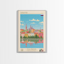 Saransk Russia Travel Poster Framed Canvas Print, Midcentury Modern Art, Pop Art Wall Decor, Living Room Art, Bedroom Decoration