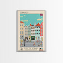 Stavanger Norway Travel Poster Framed Canvas Print, Midcentury Modern Art, Pop Art Wall Decor, Living Room Art, Home Decoration