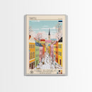 Tartu Estonia Travel Poster Framed Canvas Print, Midcentury Modern Art, Pop Art Wall Decor, Living Room Art, Home Decoration