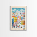 Voronezh Russia Travel Poster Framed Canvas Print, Midcentury Modern Art, Pop Art Wall Decor, Living Room Art, Scenic Wall Art
