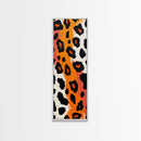 Bold Leopard Print in Orange and Black - Framed Canvas Print, Midcentury Modern Wall Art, Skinny Art, Tall Art, Living Room Decor