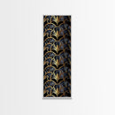 Gold Art Deco Pattern on Black Background - Framed Canvas Print, Midcentury Modern Art, Skinny Art, Tall Art, Living Room Wall Decor, Minimalist Art