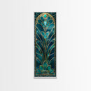 Art Deco Stained Glass Print, Framed Canvas, Wood Frame Wall Art, Retro Style Decor, Roaring 20s Inspired Wall Art