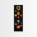 Interdimensional Wall Art, Retro Art Deco Clocks, Framed Canvas Print, Surrealist Decor