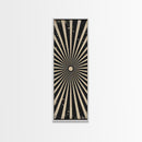 Black and White Sun Burst Art Deco Inspired Framed Canvas Print, Wall Art, Office or Mancave Wall Art