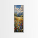 Idyllic Riverside Scene In A Deep Forest Gorge Skinny Art Framed Canvas Print For Living Room Or Guest Room Wall Art