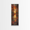 Fall Forest Reflected in The Lake, Framed Canvas Print, Whimsical Home Decor, Unique Wall Art Gift Idea For Housewarming