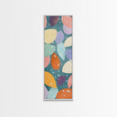 Floating Leaves in Soft Pastel Colors, Skinny Tall Art with Japanese Influence, Framed Canvas Print in Ukiyo-e Style