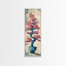 Maple Bonsai Tree In Pot With Soft Pastel Background Tall Art Ukiyo-e Art Framed Canvas Print