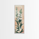 Elegant White Flowers On Tall Stems With Soft Background For Modern Wall Art Decor Ukiyo-e Japanese Style Art Framed Canvas Print