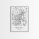 Providence Street Map, Rhode Island Map, City Map Art, Minimalist Art, Wall Art, Canvas Print, Bedroom Wall Décor, Gift For Couples, by NuevArt