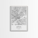 Detroit Street Map, Michigan Map, City Map Art, Minimalist Art, Wall Art, Canvas Print, Wall Art Bedroom, Travel Prints, Gift For Couple