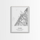 Dubai Street Map, UAE Map, City Map Art, Minimalist Art, Wall Art, Canvas Print, Aviation Gift, Travel Art, Office Décor, Unique Wall Art