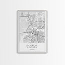 Elk Grove Street Map, California Map, City Map Art, Minimalist Art, Wall Art, Canvas Print, Bedroom Wall Art, Housewarming Gift, Travel Art