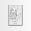 Fayetteville Street Map, North Carolina Map, City Map Art, Minimalist Art, Wall Art, Canvas Print, Travel Wall Print, Wanderlust Gift