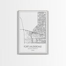 Fort Lauderdale Street Map, California Map, City Map Art, Minimalist Art, Wall Art, Canvas Print, Travel Art, Game Room Décor, Travel Gifts