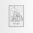 Lexington Street Map, Kentucky Map, City Map Art, Modern Wall Art, Wall Art, Canvas Print, Travel Wall Art, Dorm Room Décor, Engagement Gift