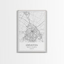 Lexington Street Map, Kentucky Map, City Map Art, Modern Wall Art, Wall Art, Canvas Print, Living Room Art, Travel Print, Pilot Gifts