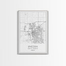Lincoln Street Map, Nebraska Map, City Map Art, Modern Wall Art, Wall Art, Canvas Print, Travel Wall Decor, Black And White Art, Wife Gift