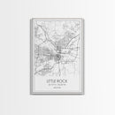 Little Rock Street Map, Arkansas Map, City Map Art, Modern Wall Art, Wall Art, Canvas Print, Travel Lover Gift, Kids Wall Art, Travel Art