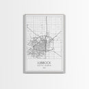 Lubbock Street Map, Texas Map, City Map Art, Modern Art, Wall Art, Canvas Print, Travel Print, Farmhouse Wall Décor, Boyfriend Gift