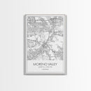 Moreno Valley Street Map, California Map, City Map Art, Modern Art, Wall Art, Canvas Print, Wall Art For Bedroom, Couple Gift, Travel Print