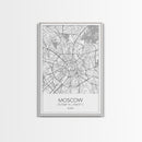 Moscow Street Map, Russia Map, Europe City Map Art, Modern Art, Wall Art, Canvas Print, Wall Art Prints, Gift For Husband, Travel Wall Décor