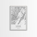 Newark Street Map, New Jersey Map, City Map Art, Modern Art, Wall Art, Canvas Print, Living Room Art, Best Friends Gift, Travel Art