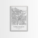 North Las Vegas Street Map, Nevada Map, City Map Art, Modern Art, Wall Art, Canvas Print, Wall Décor Bedroom, Honeymoon Gift,  Travel Art
