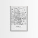 Omaha Street Map, Nebraska Map, City Map Art, Modern Art, Wall Art, Canvas Print, Living Room Wall Art, Travel Gifts For Men, Travel Art