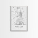 Port St Lucie Street Map, Florida Map, City Map Art, Minimalist Art, Wall Art, Canvas Print, Friend Gift, Black And White Art, Travel Décor