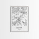 Riverside Street Map, California Map, City Map Art, Minimalist Art, Wall Art, Canvas Print, Unique Wall Décor, Boyfriend Gift, Travel Art