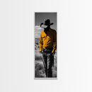 Mysterious Cowboy Silhouette Framed Canvas Print | Rustic Western Wall Art | Moody Art | Farmhouse Decor | Southwest Art | Gift Idea