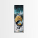 Abstract Gold and Teal Canvas Print Sacred Geometry Wall Art Teal Wall Art Zen Wall Art Moody Art Minimalist Art