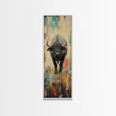 Moody Bison Canvas Print Rustic Wall Art Farmhouse Art Wabi Sabi Art Southwest Wall Art Living Room Art Vertical Wall Art