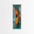 Colorful Kayak Painting Framed Canvas Print Nautical Decor Coastal Cowgirl Wall Art Lake Tahoe Art Above Bed Wall Art