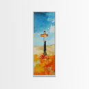 Abstract Cross Painting Framed Canvas Print rustic wall art, fruit of the spirit wall art, moody art, spiritual painting, Christian art