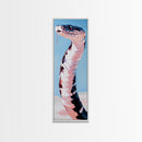 Black and White Snake Pink Canvas Print,  Moody Art, Minimalist Art, Vertical Wall Art, Rustic Decor, Gift Idea Him